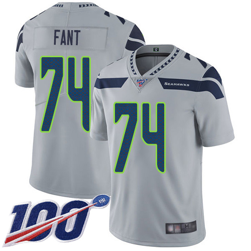 Seattle Seahawks Limited Grey Men George Fant Alternate Jersey NFL Football 74 100th Season Vapor Untouchable